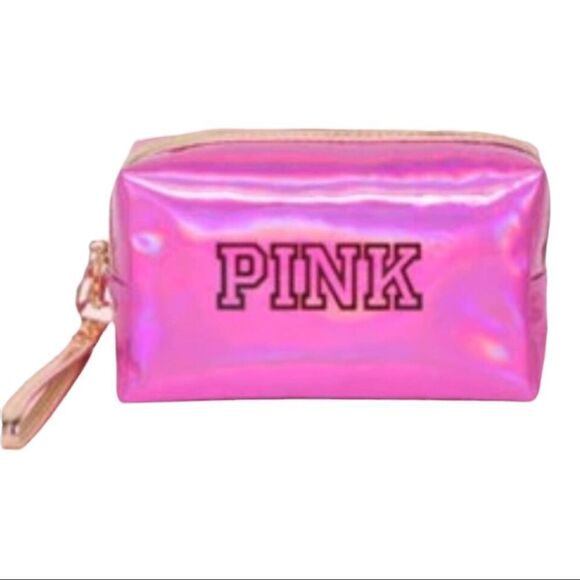 PINK Iridescent Metallic Pink Makeup Cosmetic Bag by Victoria’s Secret - Picture 3 of 5